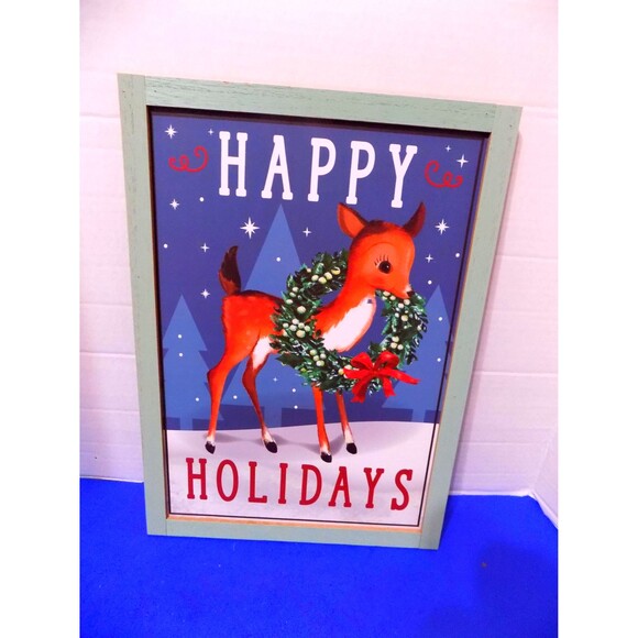 New Christmas Holiday Vintage Style Prints Wall Art Santa Snowman Rudolph - Picture 4 of 6